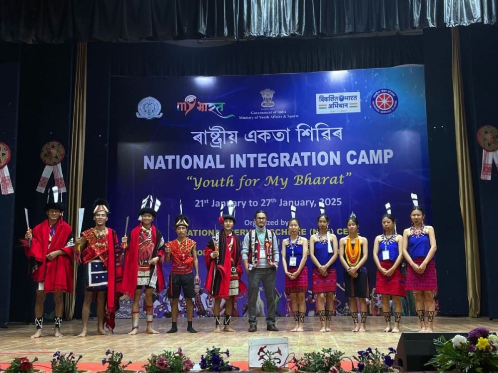 Delegates from Nagaland represented by 10 student volunteers from Fazl Ali College led by Dr L ImlinichetImchen, Program Officer and Assistant Professor at FAC at the 7-day NSS camp. (Photo Courtesy: NSS FAC Unit, Mokokchung)